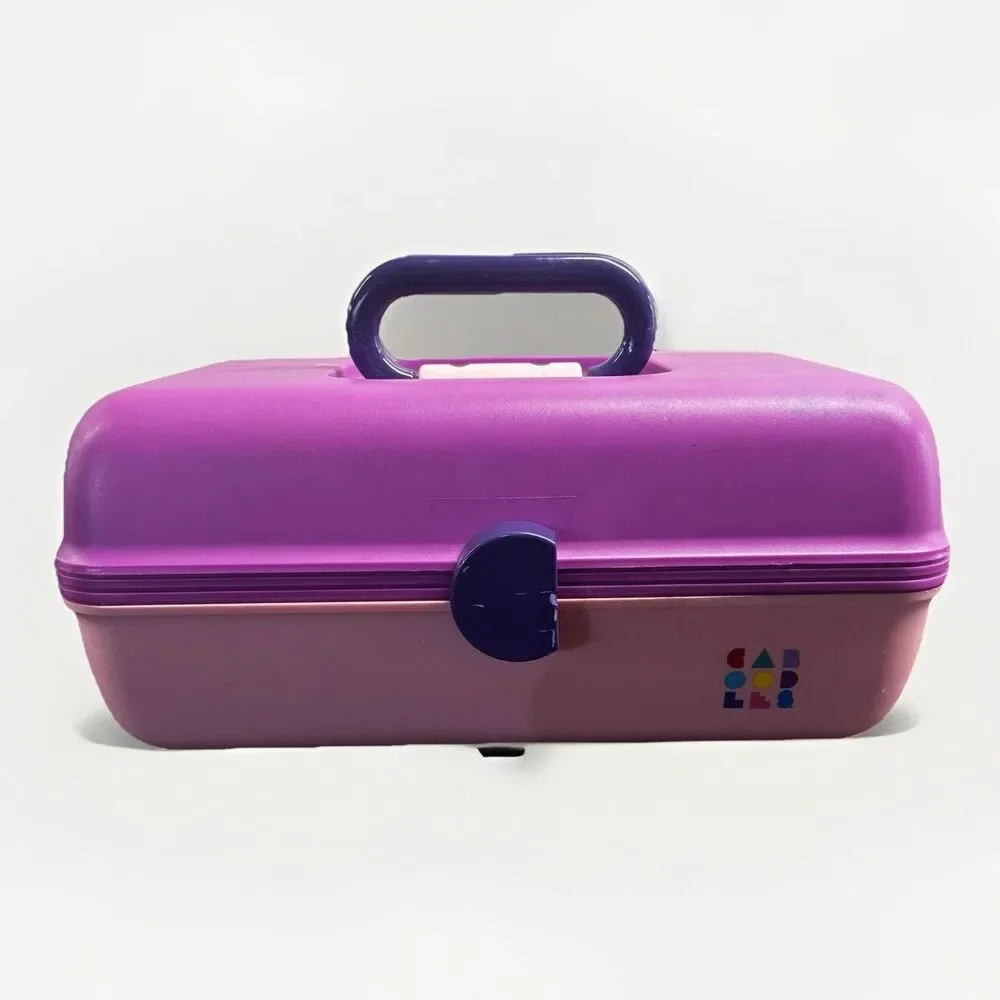 Caboodles Makeup Case Box Kit Purple Pink Crafts Organizer Storage Vintage USA